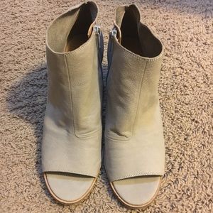 New LuckyBrand Kasima Peep Toe Bootie in Driftwood